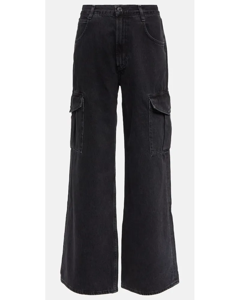 AGOLDE High-Rise-Cargohose Minka aus Denim Schwarz