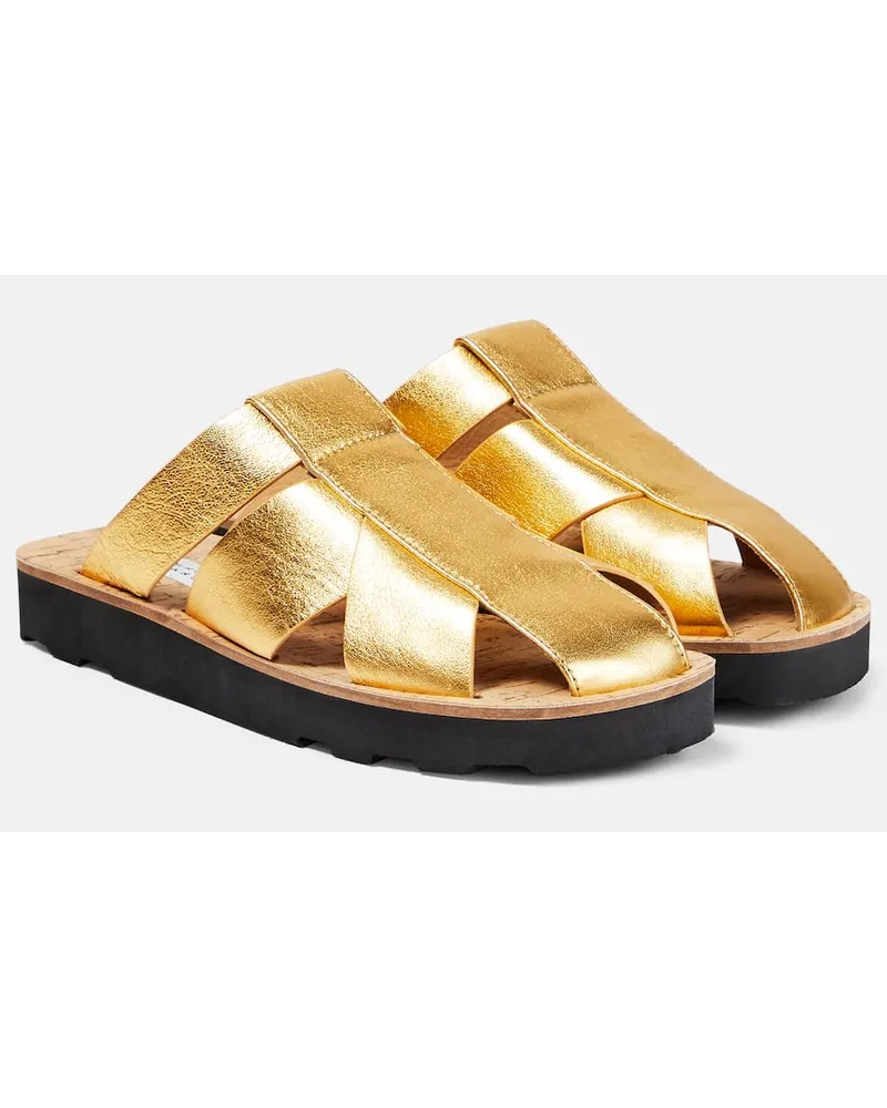 Gabriela Hearst Slippers aus Leder Gold