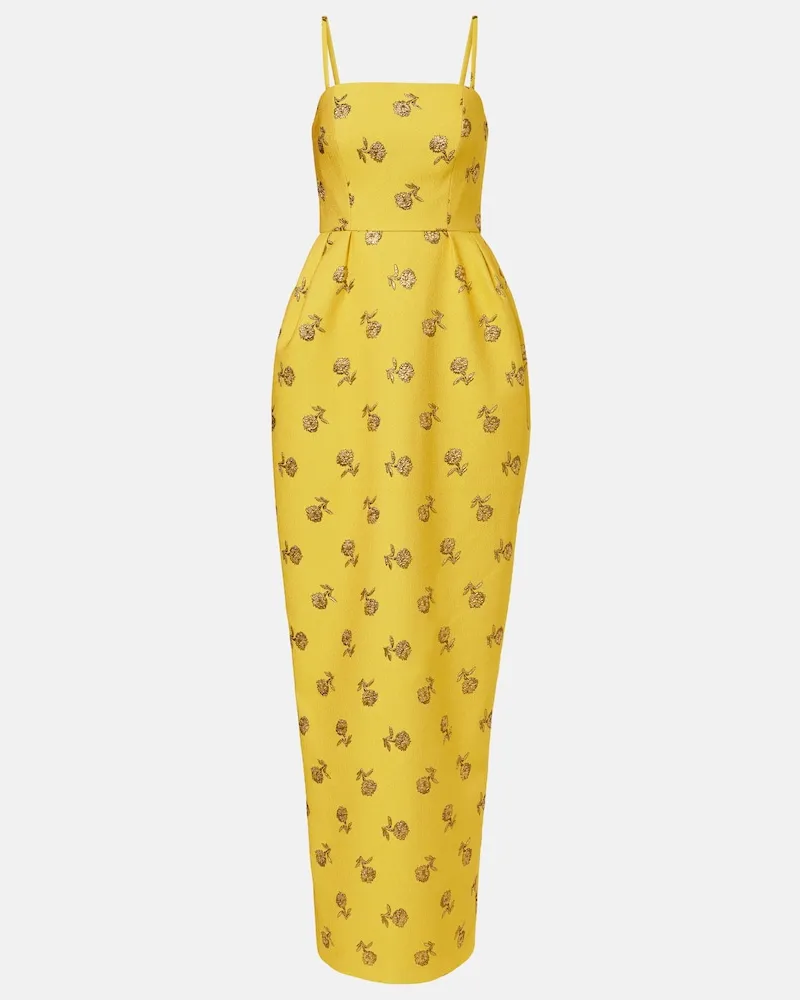 Carolina Herrera New York Robe aus Jacquard Gelb