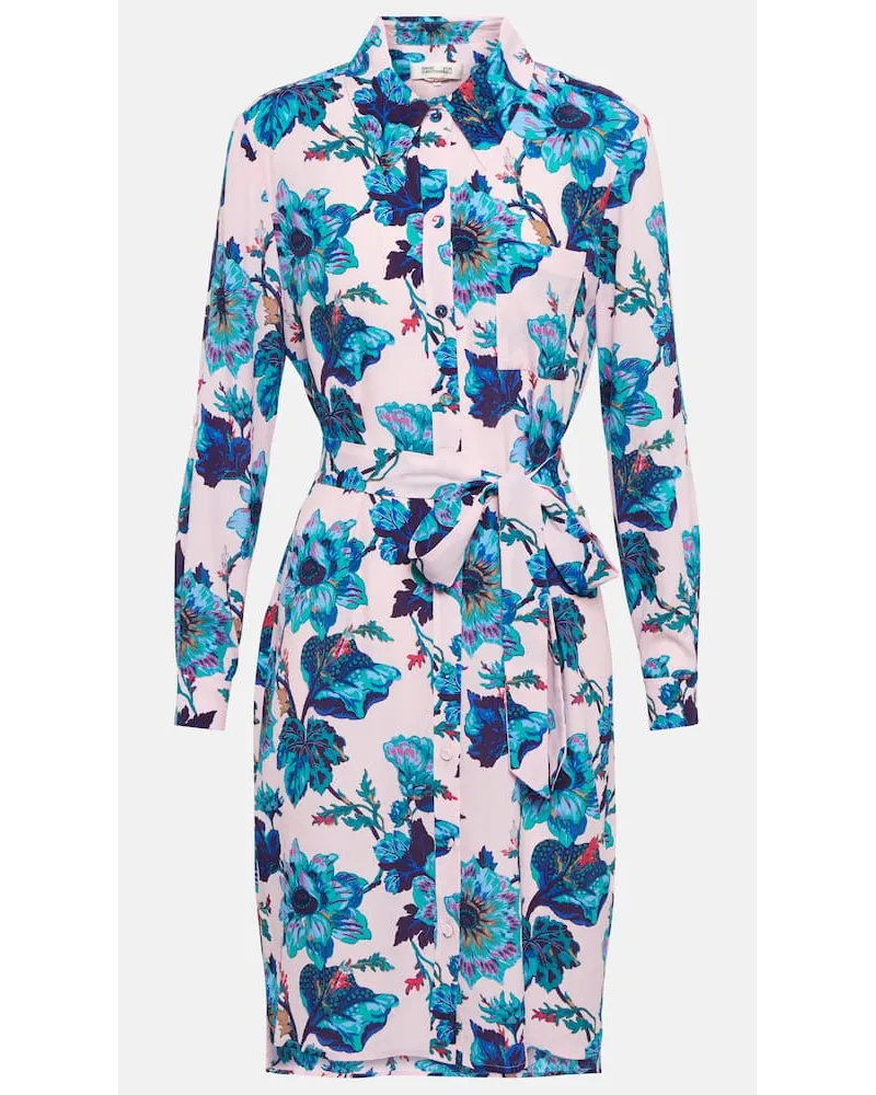 Diane von Furstenberg Bedrucktes Hemdblusenkleid Prita Blau
