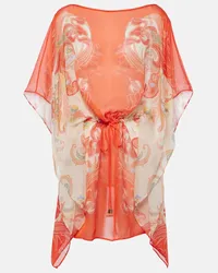 Etro Bedruckter Kaftan aus Seide Pink