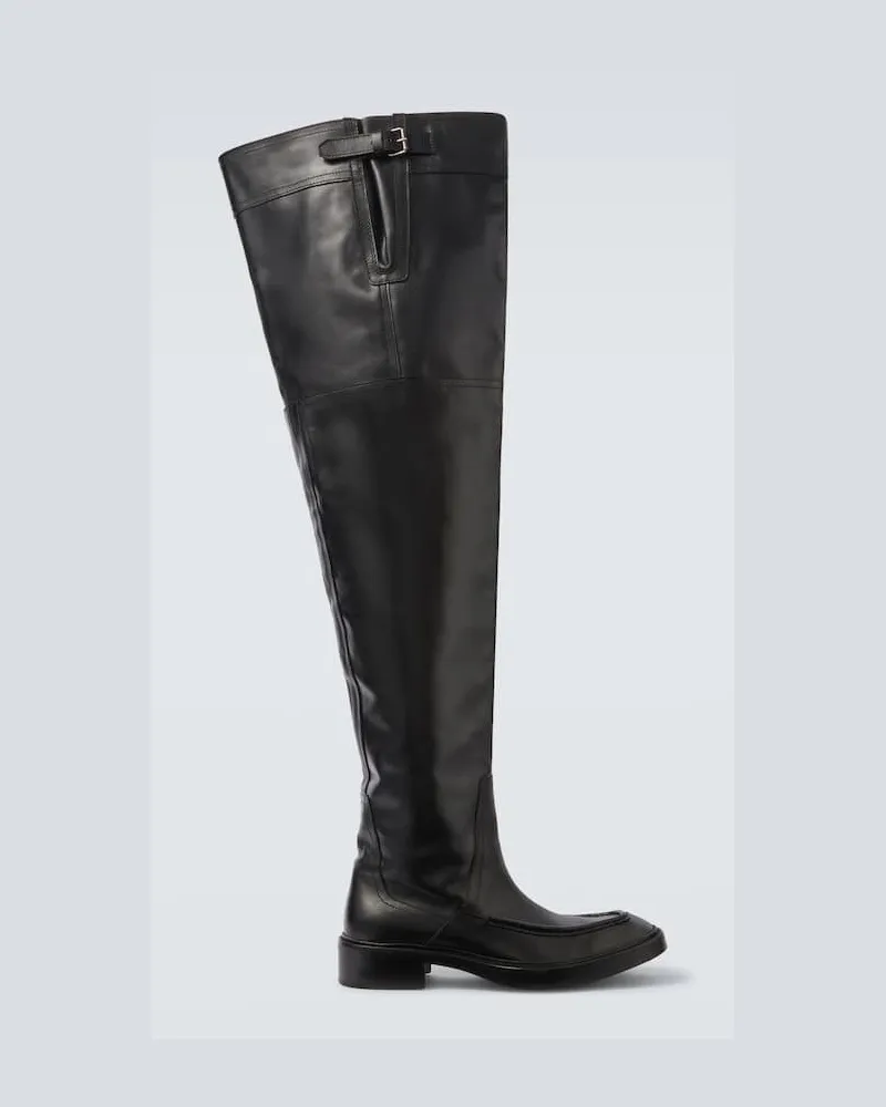 Saint Laurent Overknee-Stiefel Joe aus Leder Schwarz
