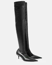 Balenciaga Overknee-Stiefel Avenue aus Leder Schwarz