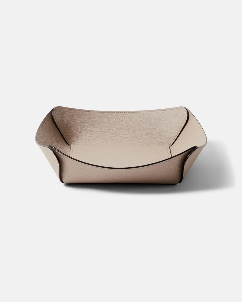 Giobagnara Deko-Schale Safran Medium aus Leder Grau
