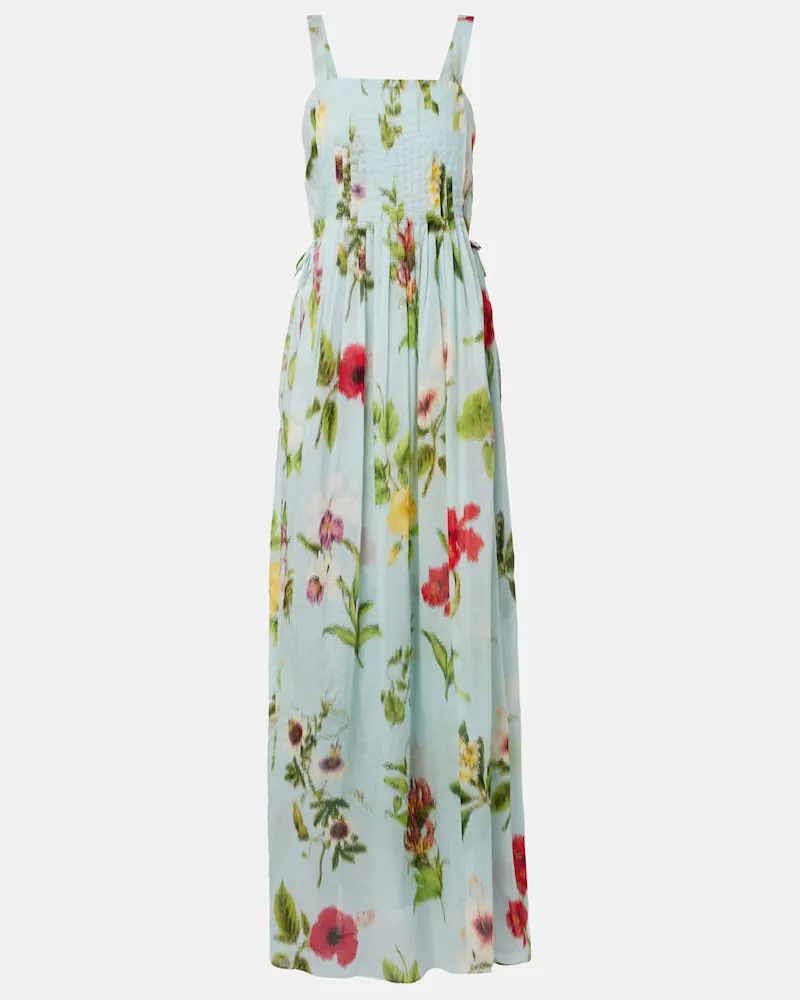 Oscar de la Renta Maxikleid aus Voile Blau