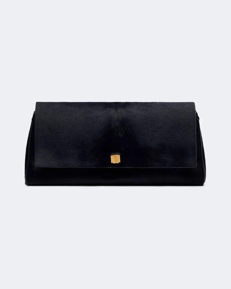 KHAITE Clutch Audrey aus Kalbshaar Blau