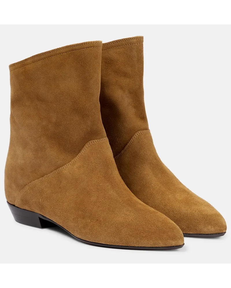 Isabel Marant Ankle Boots Solvan aus Veloursleder Beige