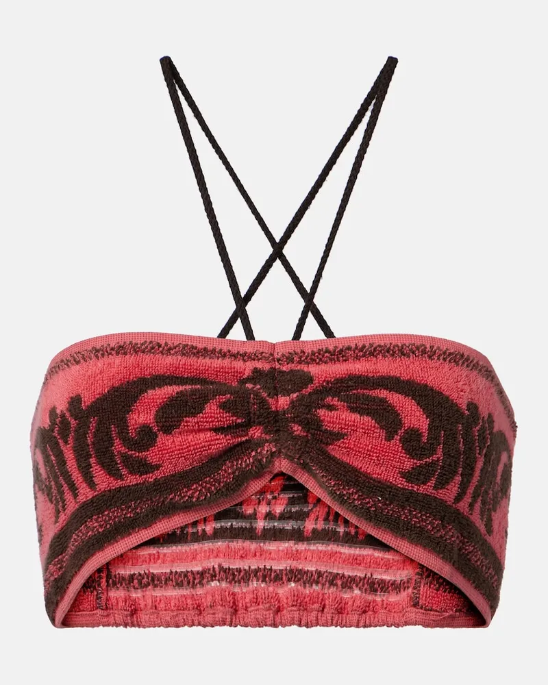 Valentino Garavani Bralette aus Baumwollfrottee Rosa