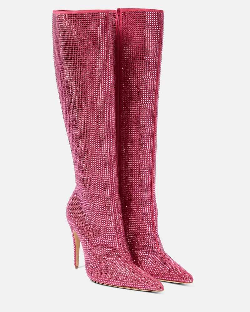 Magda Butrym Stiefel aus Leder mit Kristallen Rosa