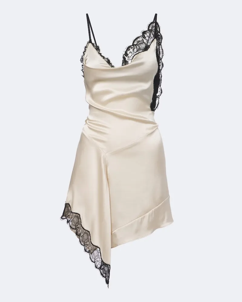 Isabel Marant Minikleid Anazia aus einem Seidengemisch Beige
