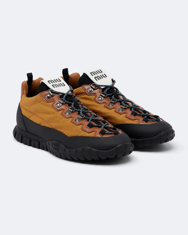 Miu Miu Sneakers mit Leder Gelb
