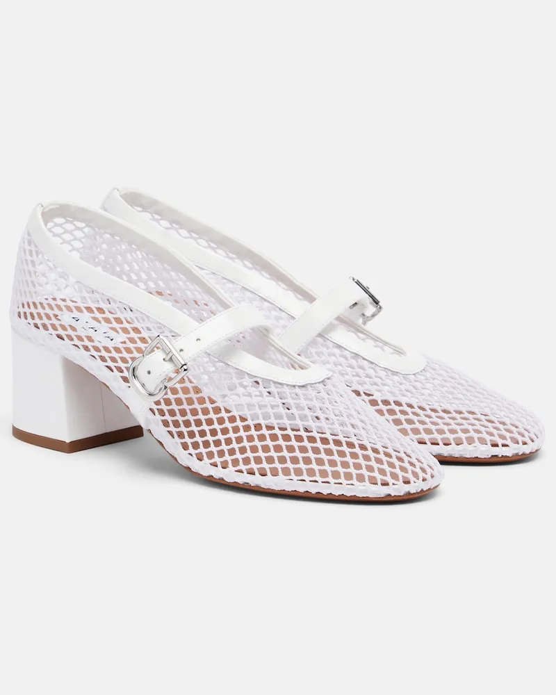 Alaïa Alaïa Mary-Jane-Pumps Babies aus Mesh mit Leder Weiß