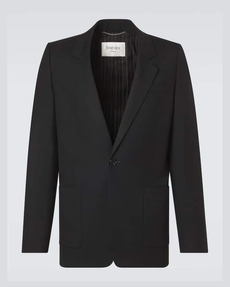 Saint Laurent Blazer aus Woll-Gabardine Schwarz