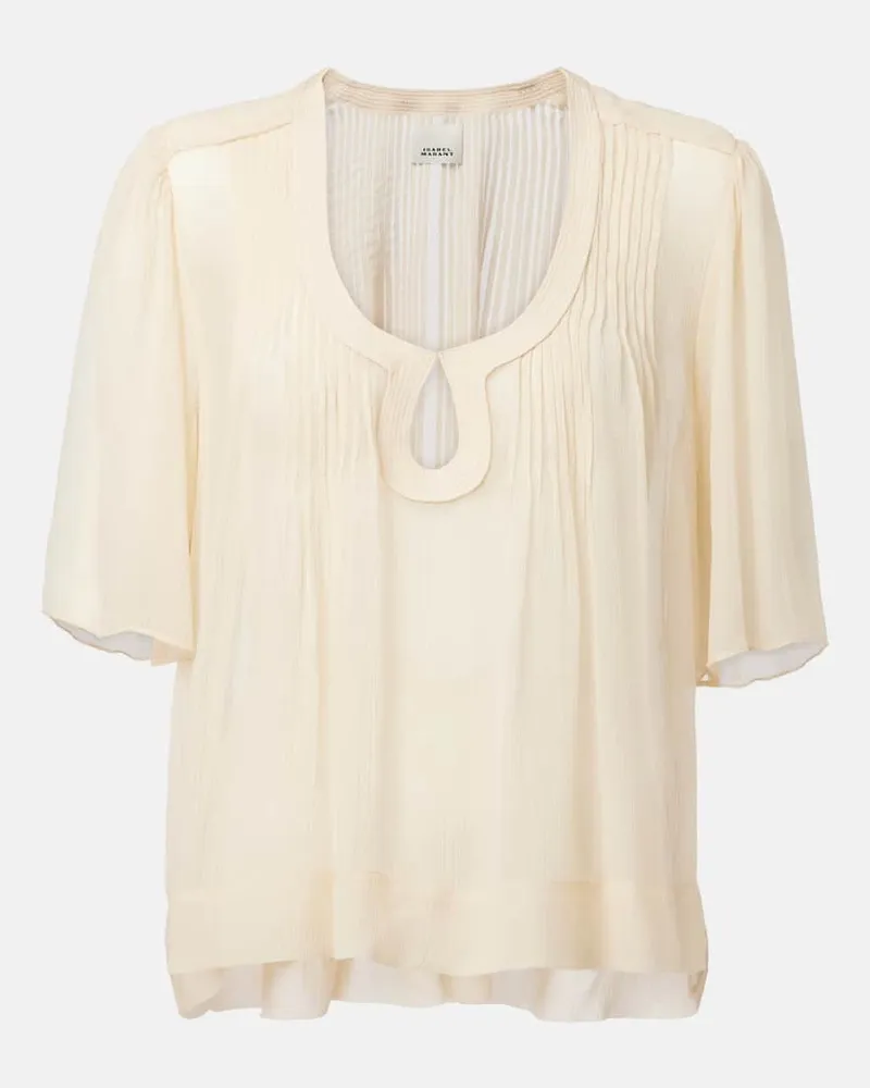 Isabel Marant Top aus Seide Weiß