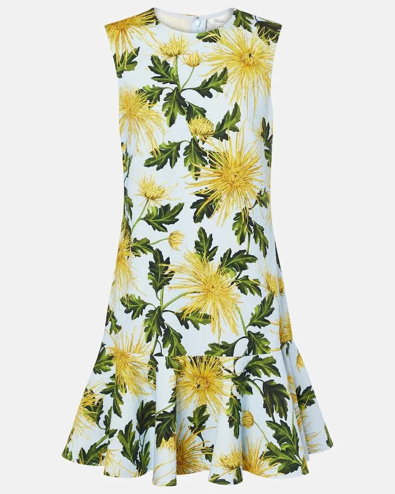 Oscar de la Renta Minikleid Chrysanthemum Weiß
