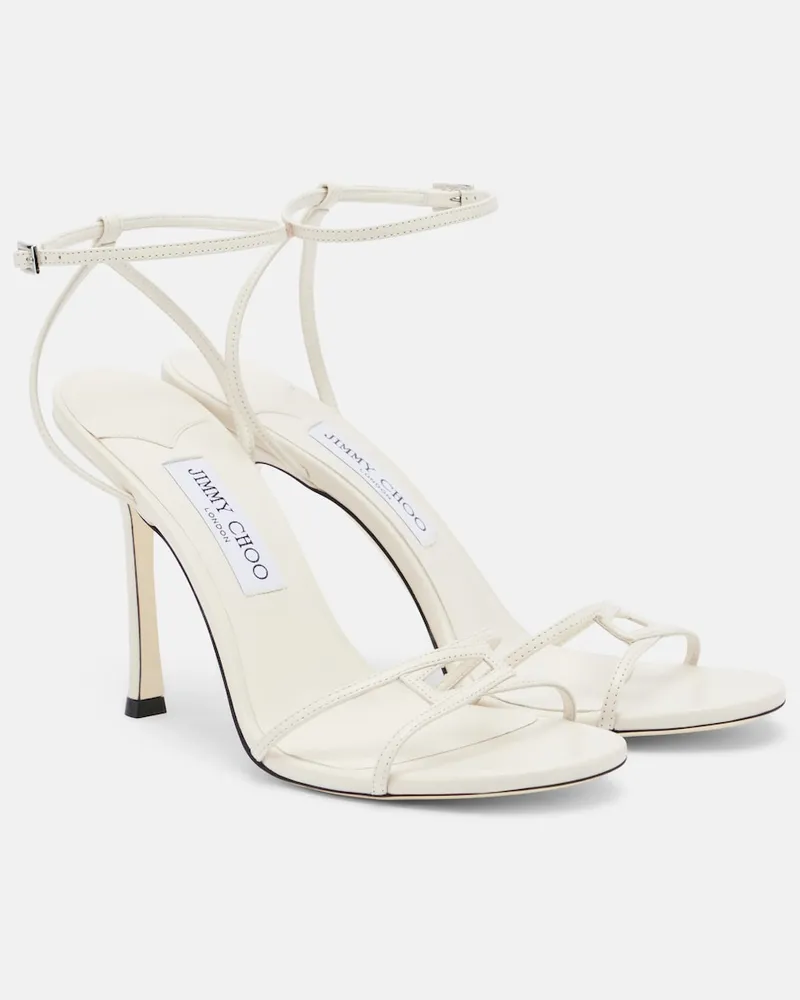 Jimmy Choo Sandalen 1998 Leo aus Leder Weiß