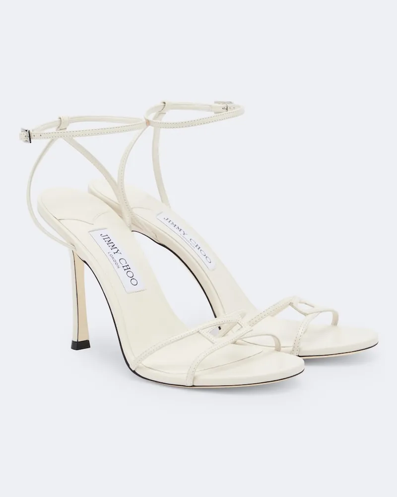 Jimmy Choo Sandalen 1998 Leo aus Leder Weiß