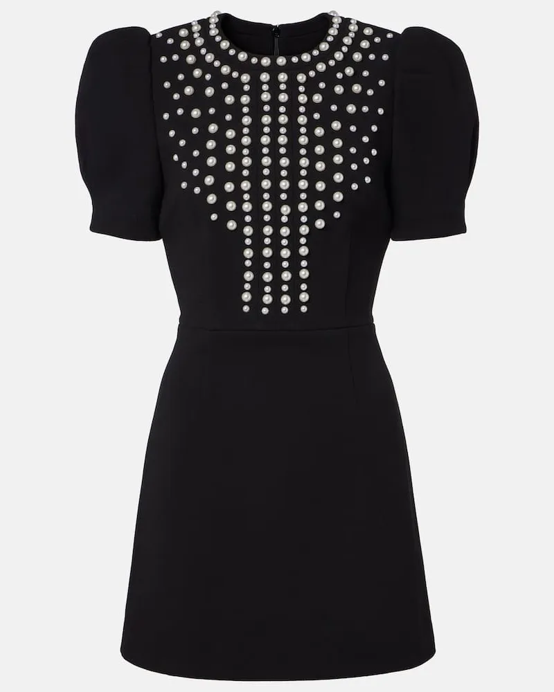 Rebecca Vallance Minikleid Pearly mit Zierperlen Schwarz