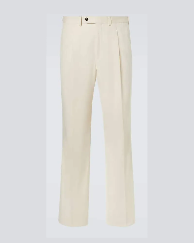 SAMAN AMEL Gerade Hose aus Baumwolle Weiß