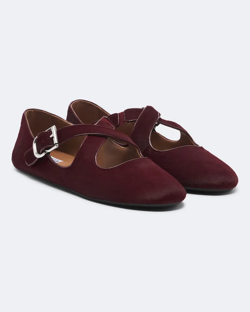 Alaïa Alaïa Ballerinas aus Leder Burgunderrot