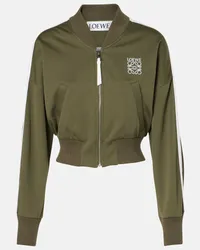 Loewe Cropped-Blouson Anagram aus Jersey Gruen