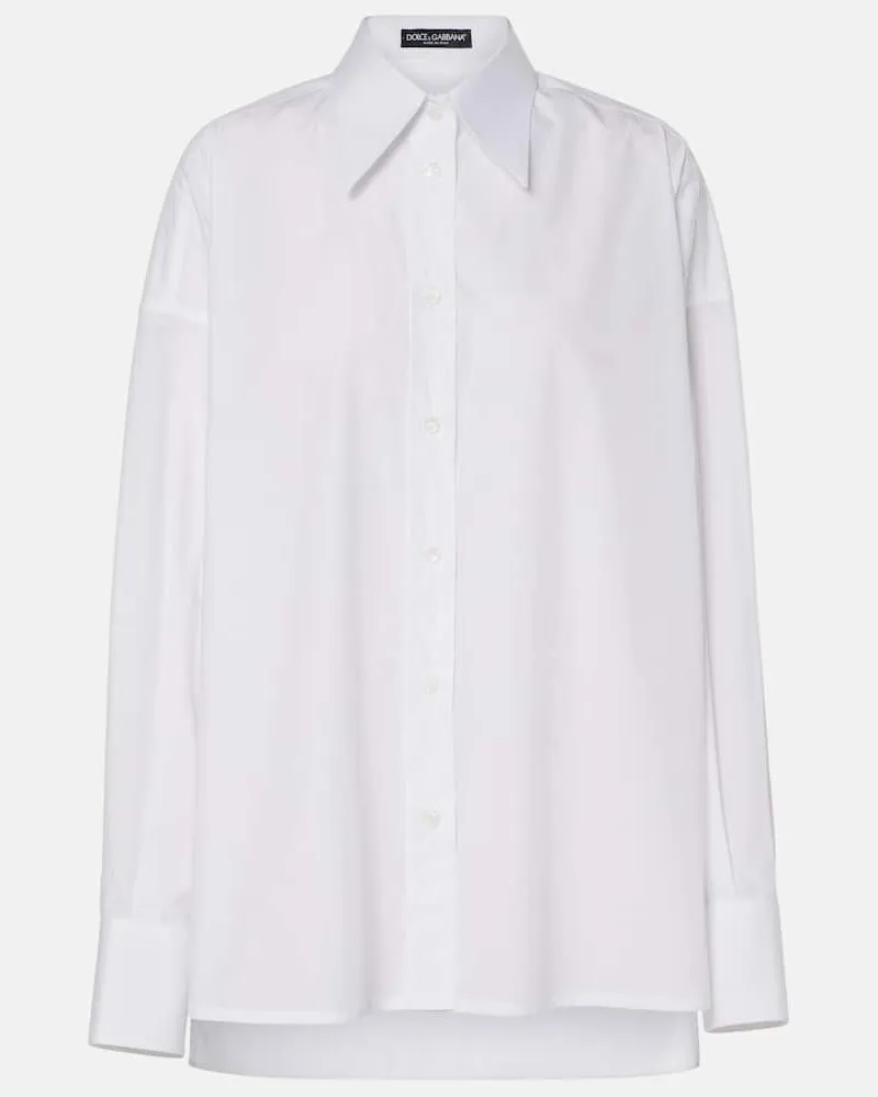 Dolce & Gabbana Hemd aus Baumwollpopeline Weiã