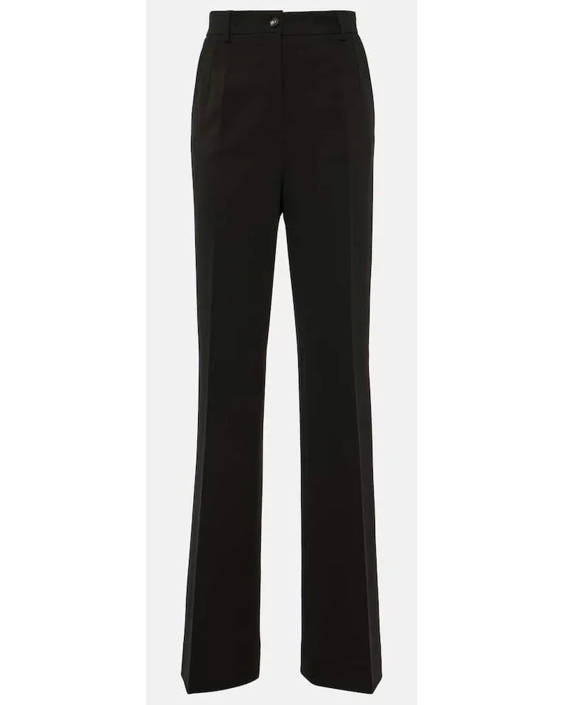 Dolce & Gabbana High-Rise Schlaghose Milano aus Jersey Schwarz