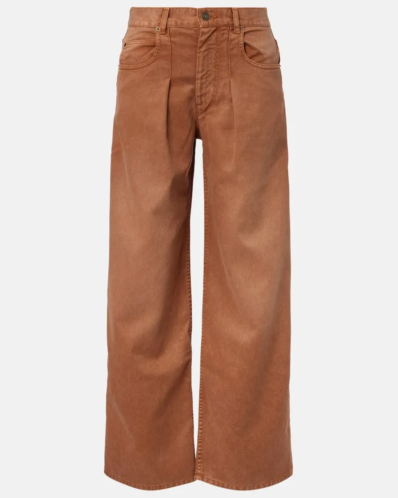 Isabel Marant High-Rise Wide-Leg Jeans Rodaynaga Braun
