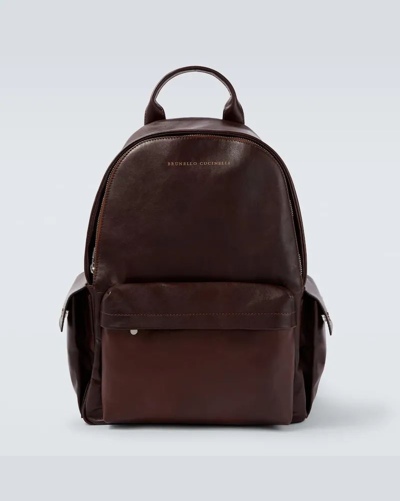 Brunello Cucinelli Rucksack aus Leder Braun
