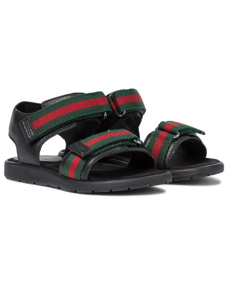 Gucci Sandalen mit Leder Schwarz