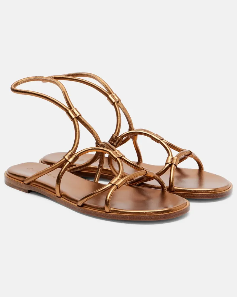 Gianvito Rossi Sandalen aus Metallic-Leder Gold