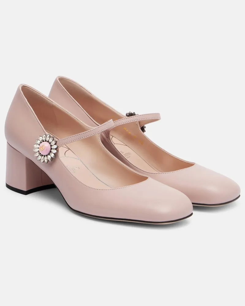 Valentino Garavani Mary-Jane-Pumps Daisy Jewel 55 aus Leder Pink