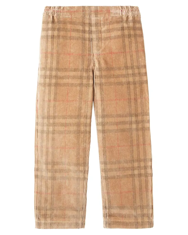 Burberry Hose Burberry Check aus Baumwoll-Cord Beige