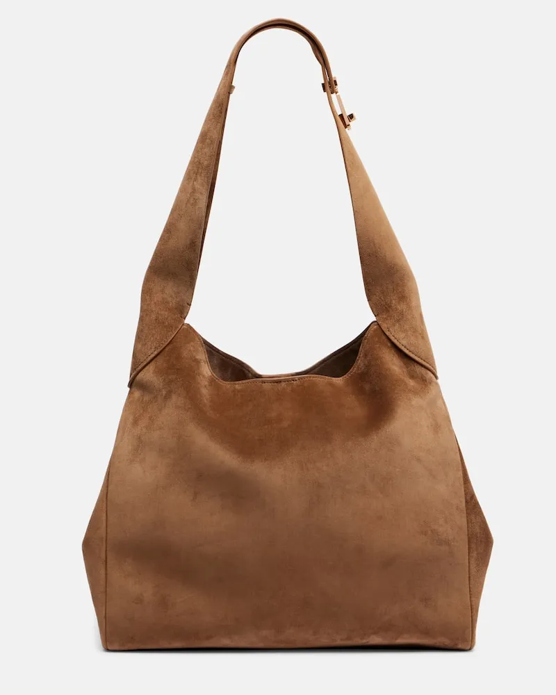 Gabriela Hearst Tote Bag Small aus Veloursleder Braun