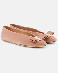 Ferragamo Ballerinas Vanna aus Samt Pink