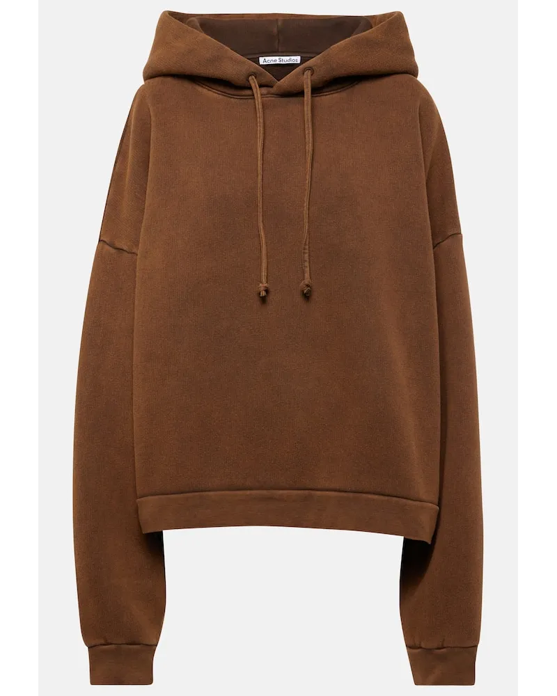 Acne Studios Cropped-Hoodie aus Baumwolle Braun