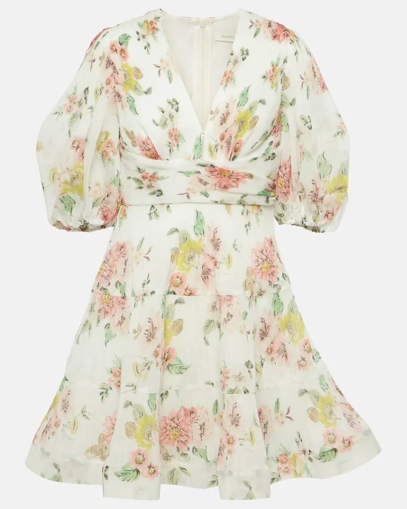 Zimmermann Bedrucktes Minikleid Weiß