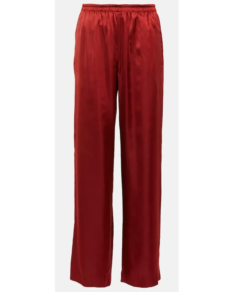 Vince Gerade Hose aus Satin Rot