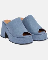 Ganni Plateau-Pantoletten Holly aus Denim Blau