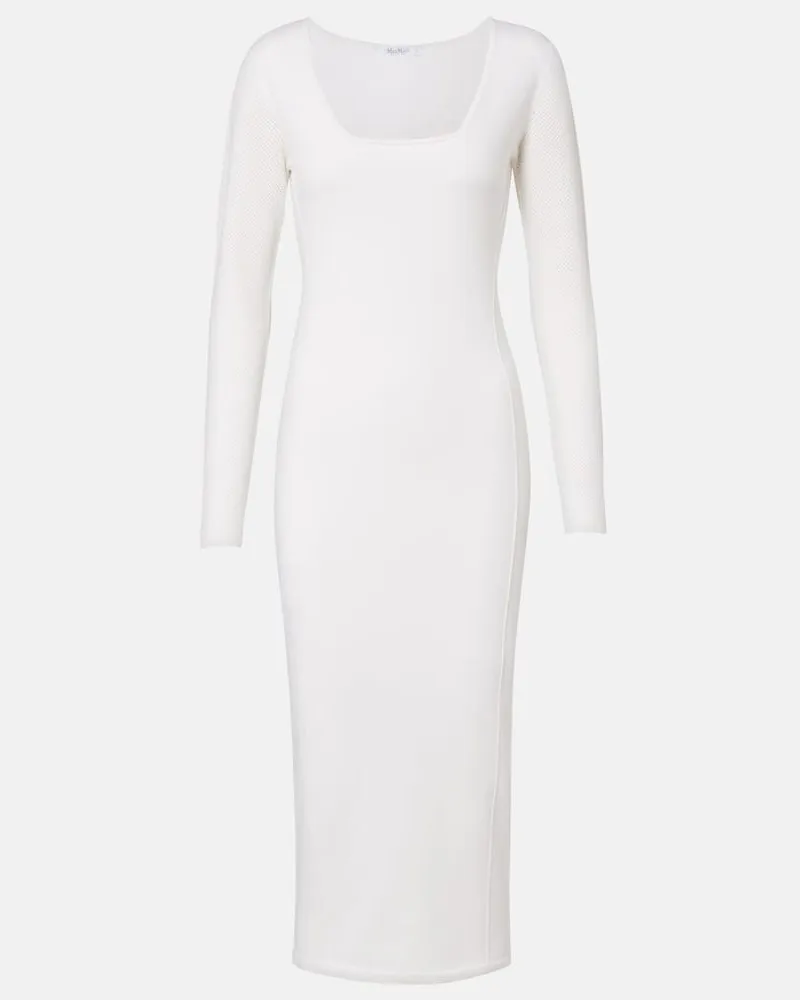 Max Mara Midikleid Sophia aus einem Wollgemisch Weiß