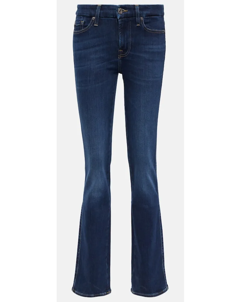 7 for all mankind Mid-Rise Straight Jeans Kimmie Blau