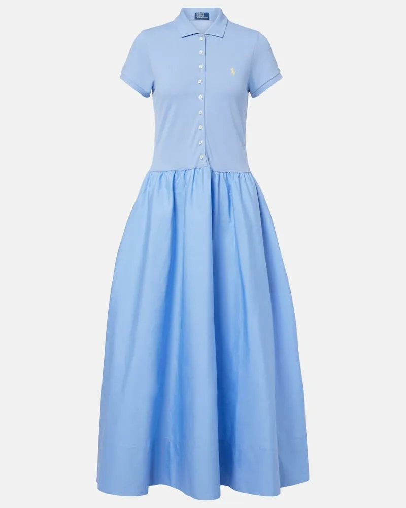Ralph Lauren Hemdblusenkleid aus einem Baumwollgemisch Blau