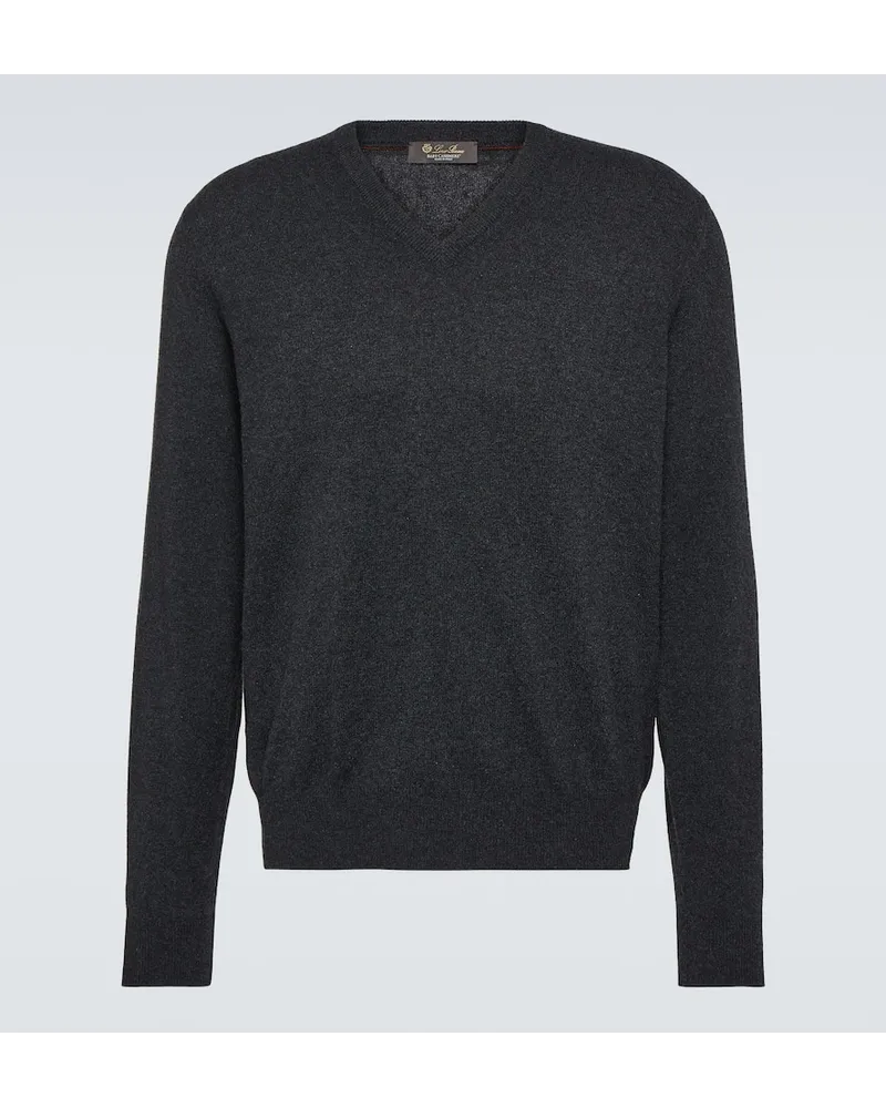 Loro Piana Pullover Scollo aus Kaschmir Grau