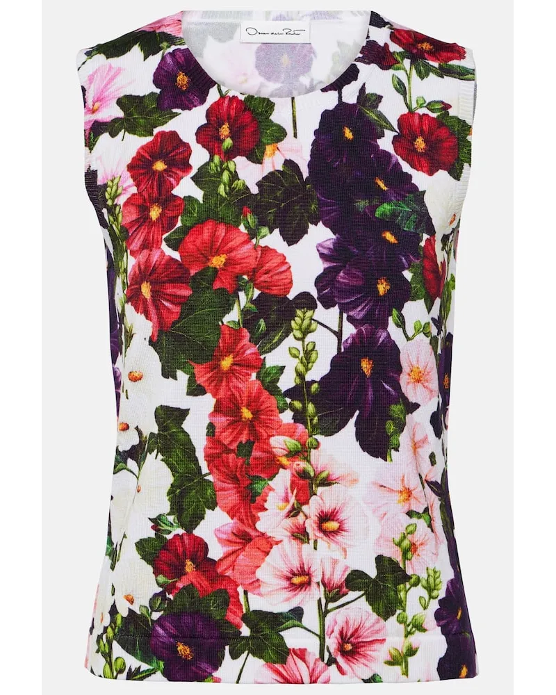 Oscar de la Renta Top aus einem Baumwollgemisch Multicolor
