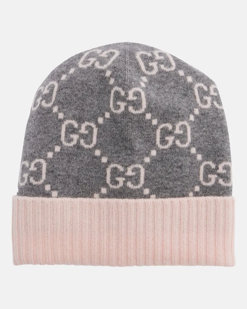 Gucci Mütze GG aus Jacquard Grau