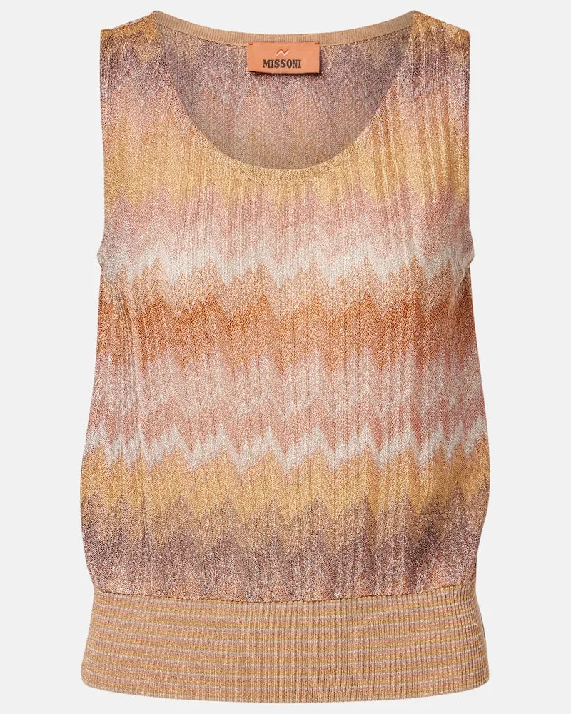 Missoni Top aus Häkelstrick Gold
