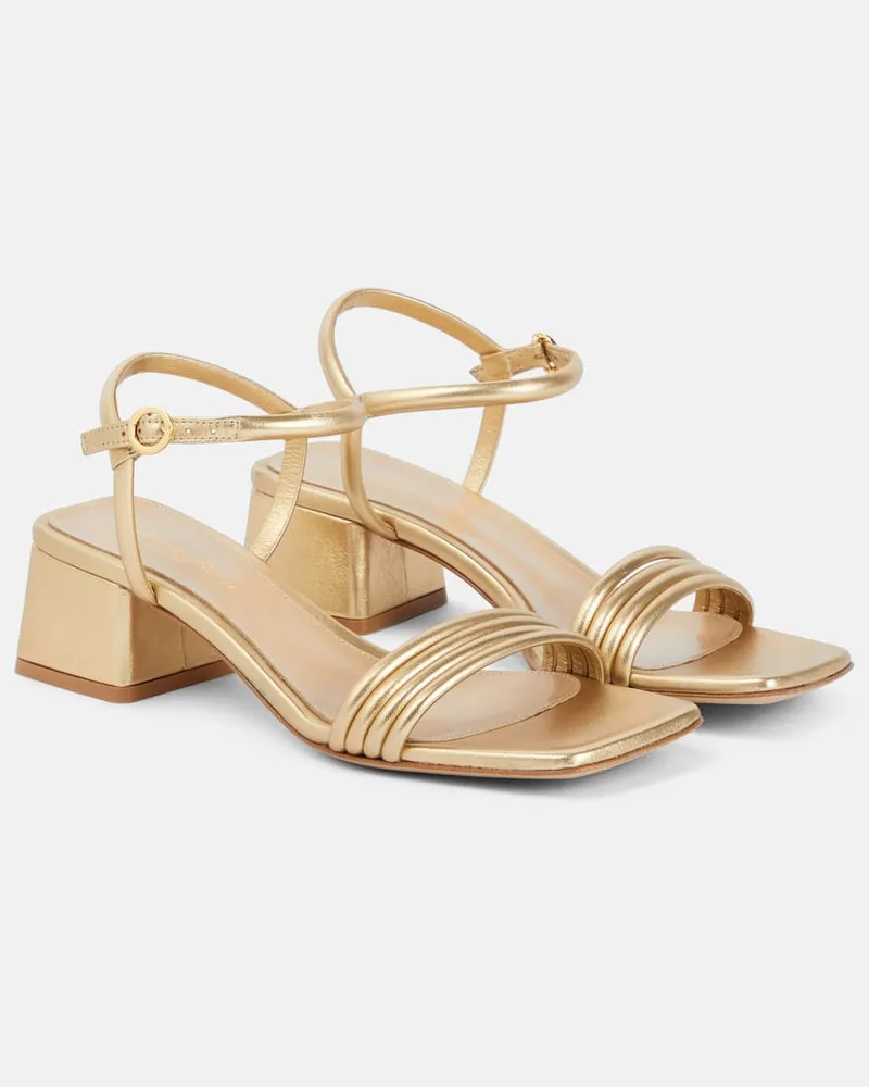 Gianvito Rossi Sandalen Lena 45 aus Metallic-Leder Gold