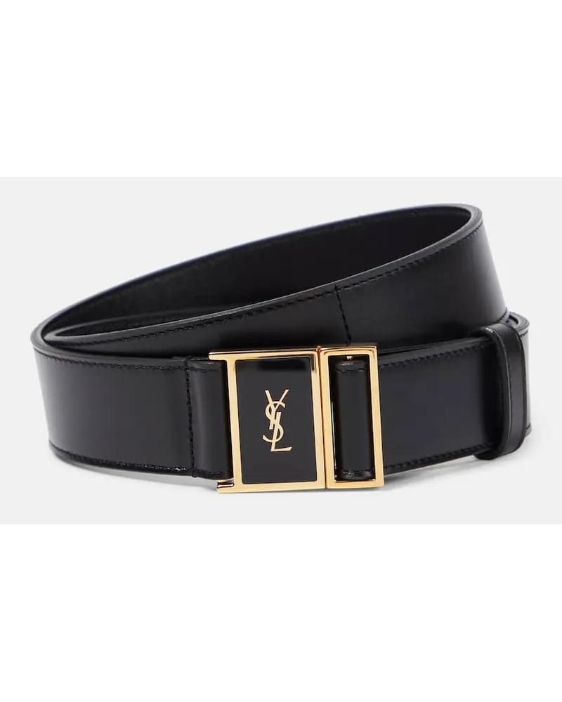 Saint Laurent Guertel Cassandre aus Leder Schwarz