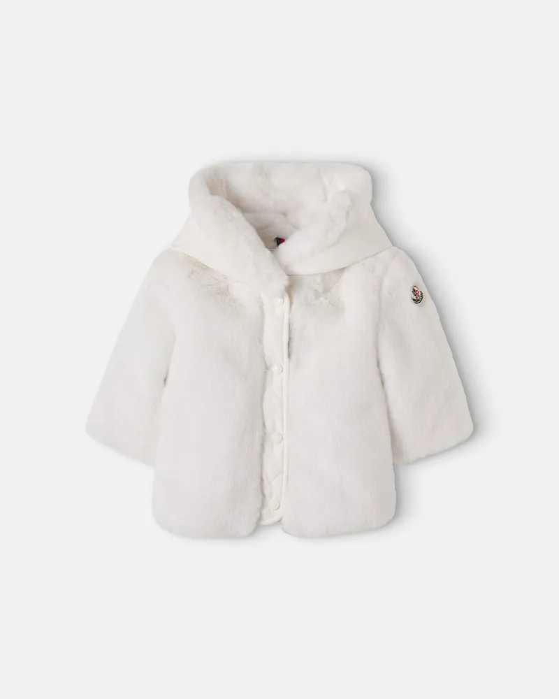 Moncler Baby Jacke Viona aus Teddyfleece Weiß
