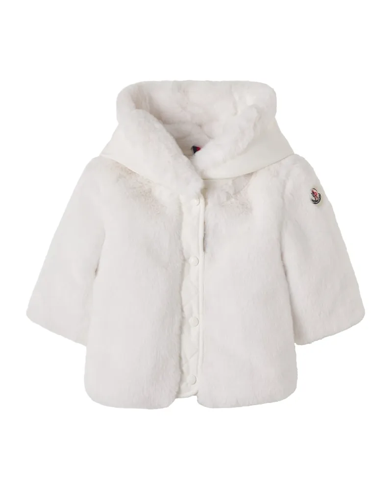 Moncler Baby Jacke Viona aus Teddyfleece Weiß